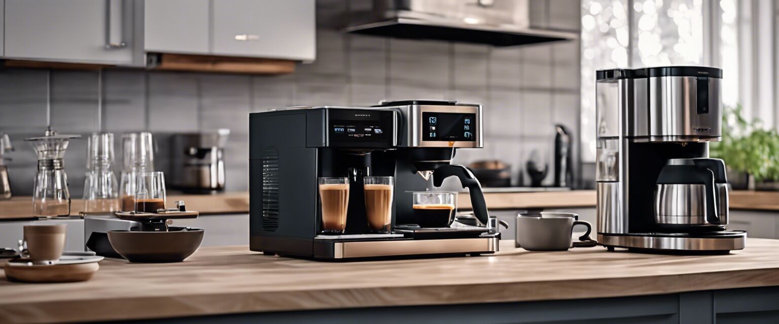 Various high-tech coffee makers