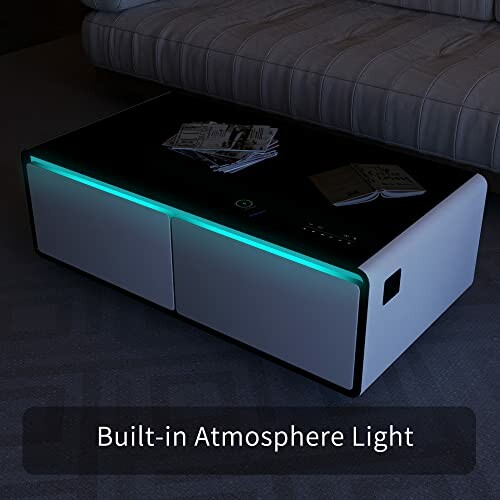 Modern coffee table with built-in atmosphere light.