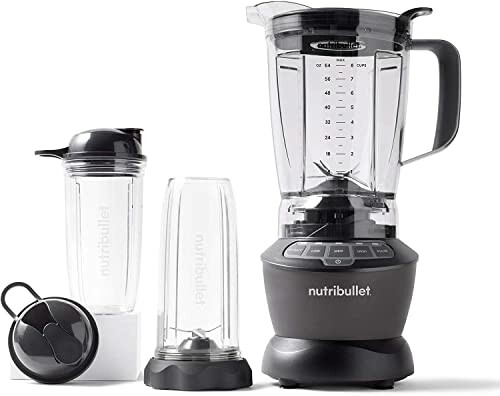 NutriBullet blender with additional cups.